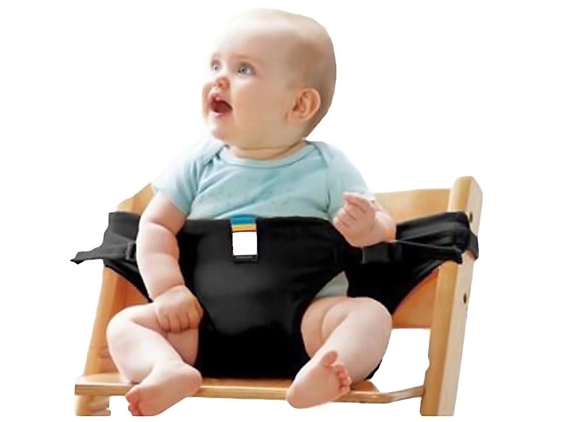 NEVEANCE Silla Portátil para Bebé con Cinturón de Seguridad Silla de Comedor Cinturón de Seguridad Cuna Alta (Negro)