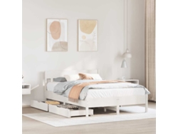 Estructura De Cama Sin Colchón Madera Maciza De Pino 160x200 Cm