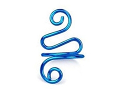 Anillo de tensión ajustable para ganchillo, aleación ligera, azul