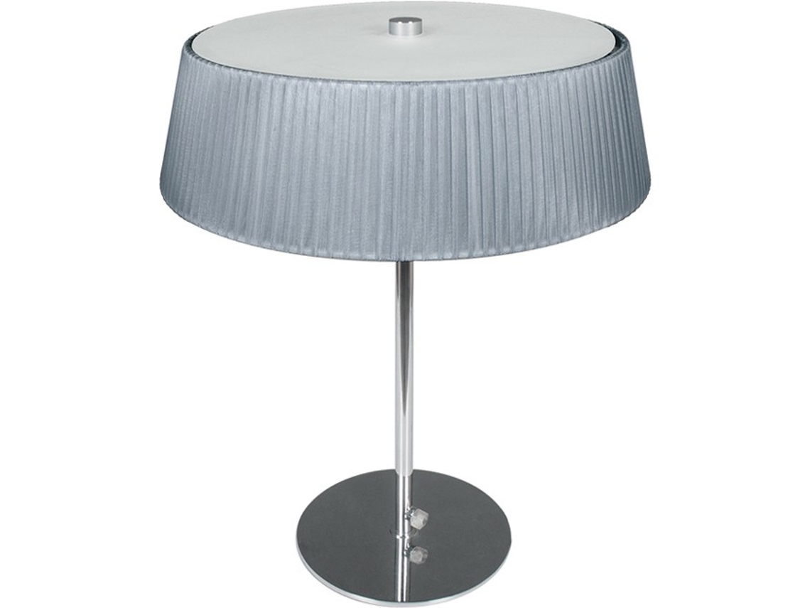 Lámpara de Mesa Astrid 3Xe27 Alt.47Xd.38Cm Gris/Cromada FERRIMEX