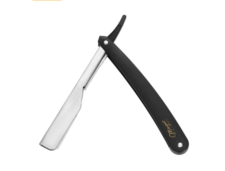 Navalha de barbear afiada de aço inoxidável cortador de barba de barbear dobrável com lâmina[Preto Branco]