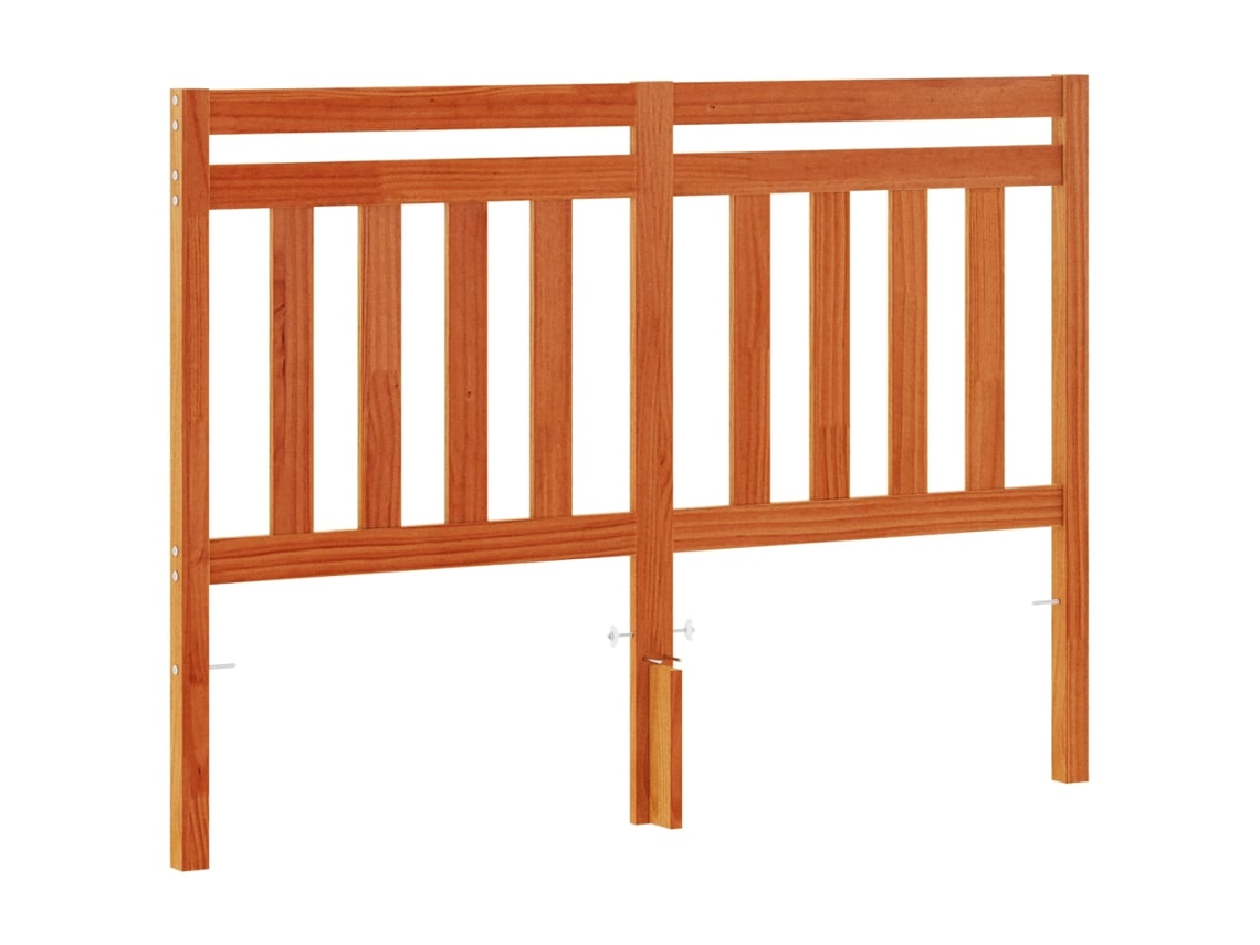 Cabecero 135 cm Madera Maciza de Pino Marrón Miel EXCLUSIVA MAISON