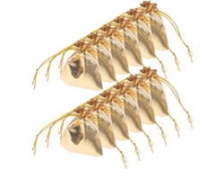 Juego 100 Bolsitas Dorada Cordón Joyas Elegantes Delgadas Ideales Guardar Objetos Pequeños Envolver Regalos
