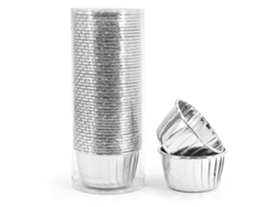 NEVEANCE Cubiertos de aluminio desechables, moldes para magdalenas en lámina de aluminio, vasos para cupcakes dorados