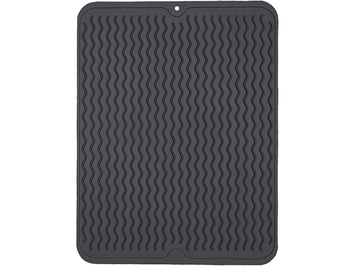 Rebe-tapis Égouttoir À Vaisselle En Silicone 30x40cm Antidérapant Écologique Résistant À La Chaleur Noir