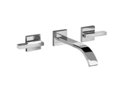 Grifo mezclador de lavabo de pared Beliani Berraco en latón plateado 30x20x9