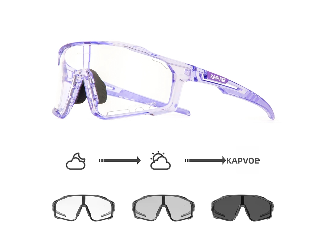 (negro 4) Gafas De Ciclismo Fotocromáticas Unisex, Gafas De Sol Con Protección Uv400