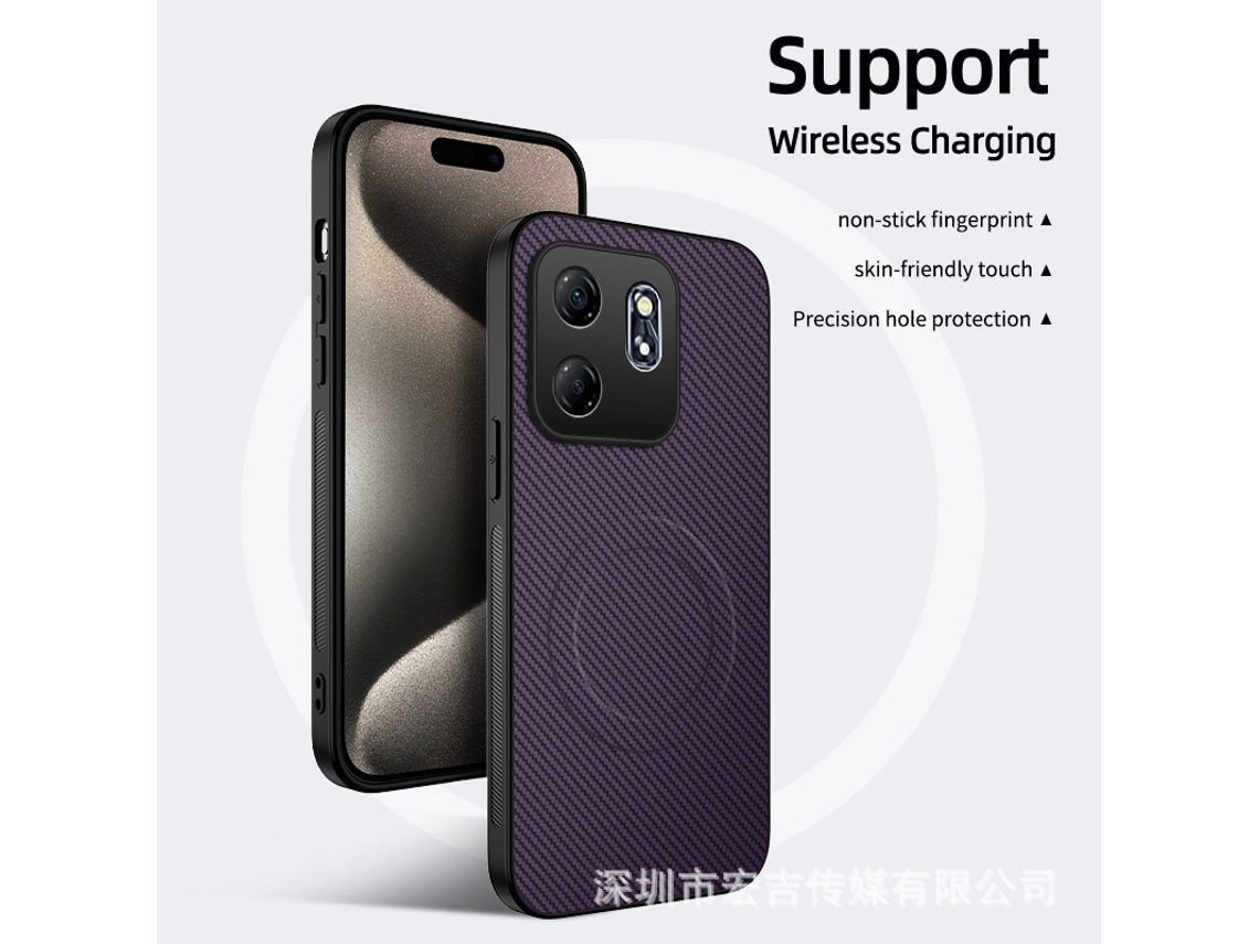Capa Magnética Para Celular Oppo Com Textura De Couro E Fibra De Carbono, Totalmroxo - Realem Note 70t 4g (internacional)