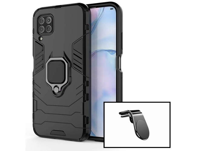 Kit Funda y Soporte Magnético Coche Huawei P40 Lite 3x1 Military Defender