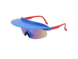 Gafas deportivas Csyy con visera (montura azul, lentes verdes)