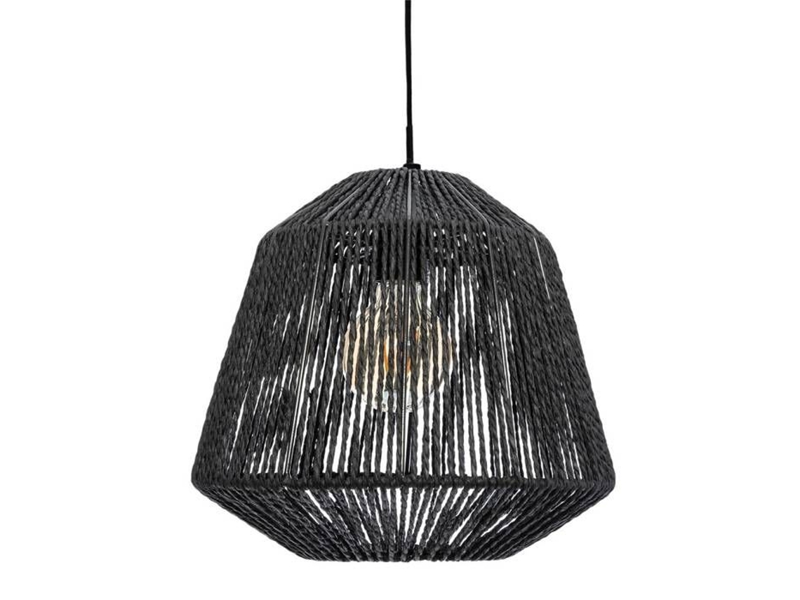 Colgante de cuerda étnico - ATMOSPHERA - E27 - 40 W - A. 26 cm - Negro