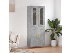 Aparador Alto Madera Contrachapada Gris Hormigón 69,5x34x180 Cm