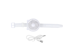 Ventilador De Muñeca Usb Cute Oso Orejas Portátil Cartoon Correa Pequeño Cool Blanco