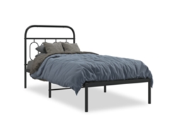 Maison Exclusive - Estructura Cama Sin Colchón Con Cabecero Metal Negro 90x190 Cm