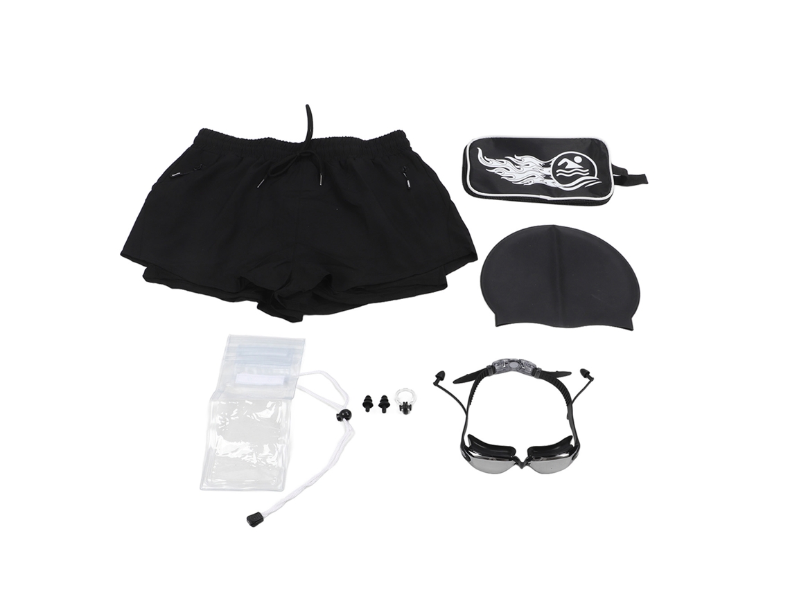 Conjunto De Bañador Para Hombre Con Gorro, Gafas, Bolsa Impermeable Y Tapones Para Los Oídos (xxl)