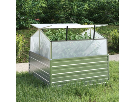 MAISON EXCLUSIVE Arriate con invernadero plateado 100x100x85 cm