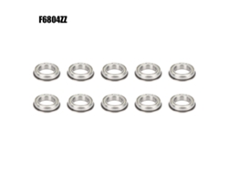 10 Rodamientos De Bolas De Ranura Profunda F6804zz De Acero Al Cromo De Alto Carbono Con Brida Lateral.
