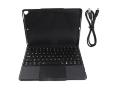Teclado inalámbrico magnético con iluminación para tableta iOS, negro, con trackpad ergonómico, luz dorada