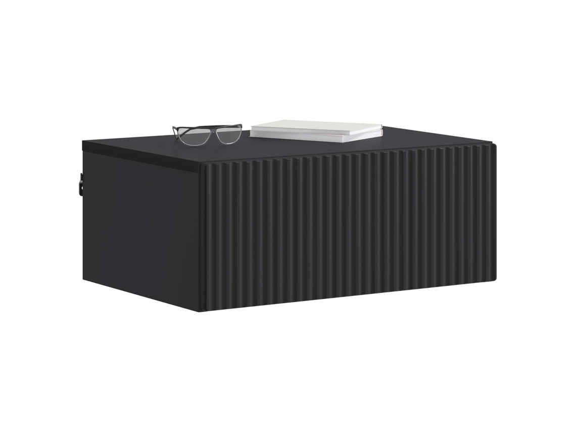 Maison Exclusive - Mesita De Noche De Pared 2 Pcs Negro 49 X 34,5 X 20 Cm