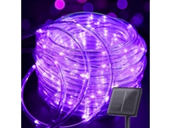 Guirnalda de luces LED, guirnalda de luces solares, impermeable, 7 m, 50 luces, 8 modos, luces de hadas (morado) Specgence