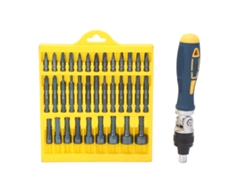 Set De Destornilladores Magnéticos 36 Piezas Con Base Rotatoria Y Ratchet Para Reparación Automotriz