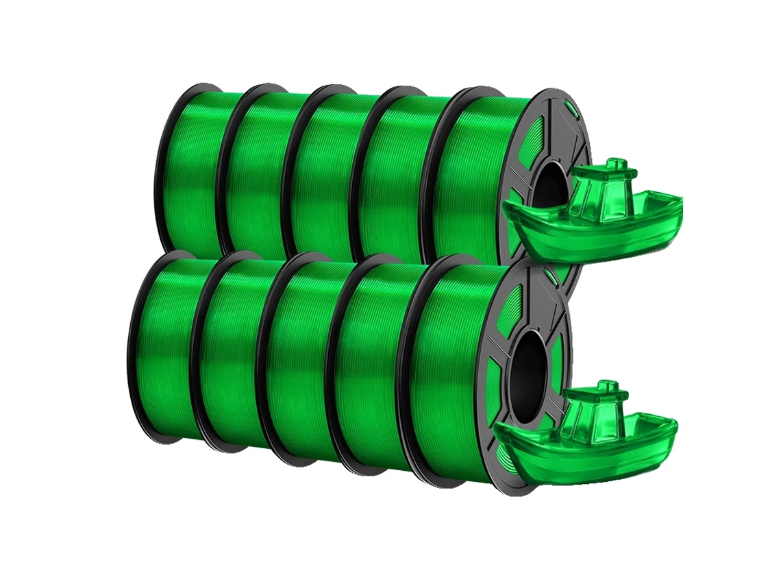 Filamento para impresora 3D, ecológico, de alta resistencia, PETG, 10 TP, verde, OEM