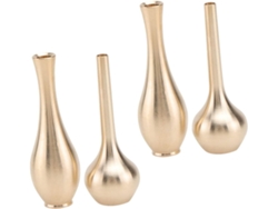 Juego De 4 Pequeños Jarrones Retro De Cobre, Mini Jarrones De Escritorio Para Flores Delicadas, Metal Macizo.