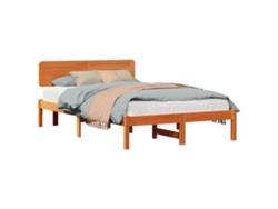 Maison Exclusive - Estructura De Cama Con Cabecera Marrón Cera 135 X 190 Cm