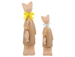 2 piezas figura de gato de cerámica ALLINLESS