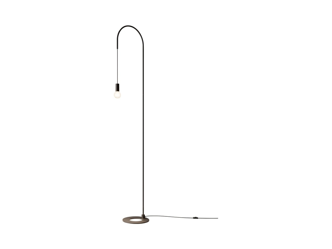 Lámpara de pie Zafferano Filo, giratoria 200°, metal pintado, bombilla E27 de máx. 60 W incluida, altura 231 cm - Negra