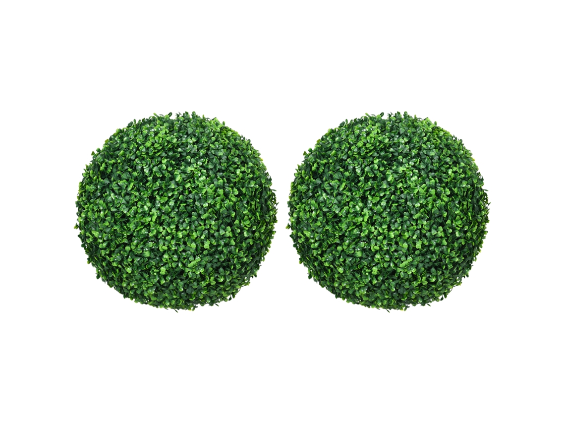 Juego de 2 plantas artificiales de boj con protección UV para interior y exterior. Zkaka
