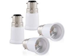 Adaptador De Portalámparas, Convierte Casquillos B22 A E27 Para Todo Tipo De Bombillas Estándar. Resistente A Altas Temperaturas Y Buen Aislamiento. F