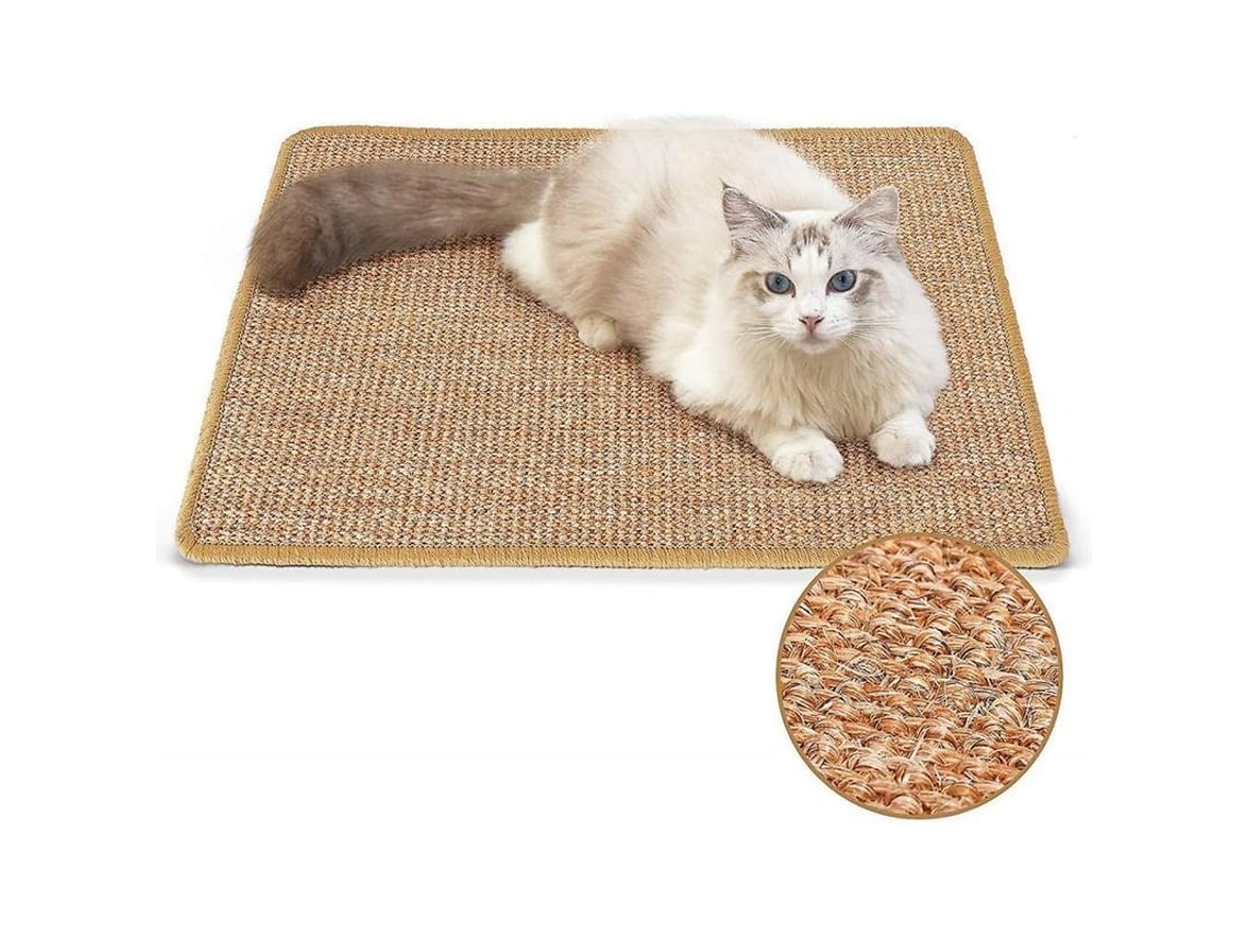 2026-7943-tapete De Rasqueo Para Gatos De Sisal Natural, 60x40 Cm, Antideslizante, Para Proteger Alfombras Y Pisos