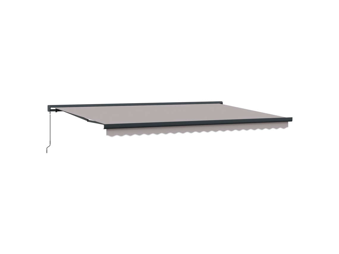 Toldo retráctil manual Vidaxl gris claro de poliéster (500 x 300 cm)
