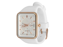 Reloj De Pulsera Cronógrafo Analógico De Cuarzo Para Mujer, Resistente Al Agua, Correa De Silicona, Oro Rosa Blanco.
