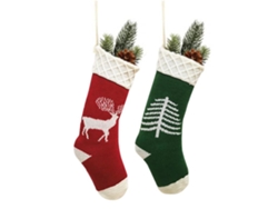 Medias navideñas de 2 piezas para el hogar - Rojo + Verde AURUM