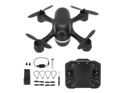 Ats-drone Mini Cuádruplo Con Luz Led Y Retorno Control Remoto Para Principiantes Negro Lente Simple