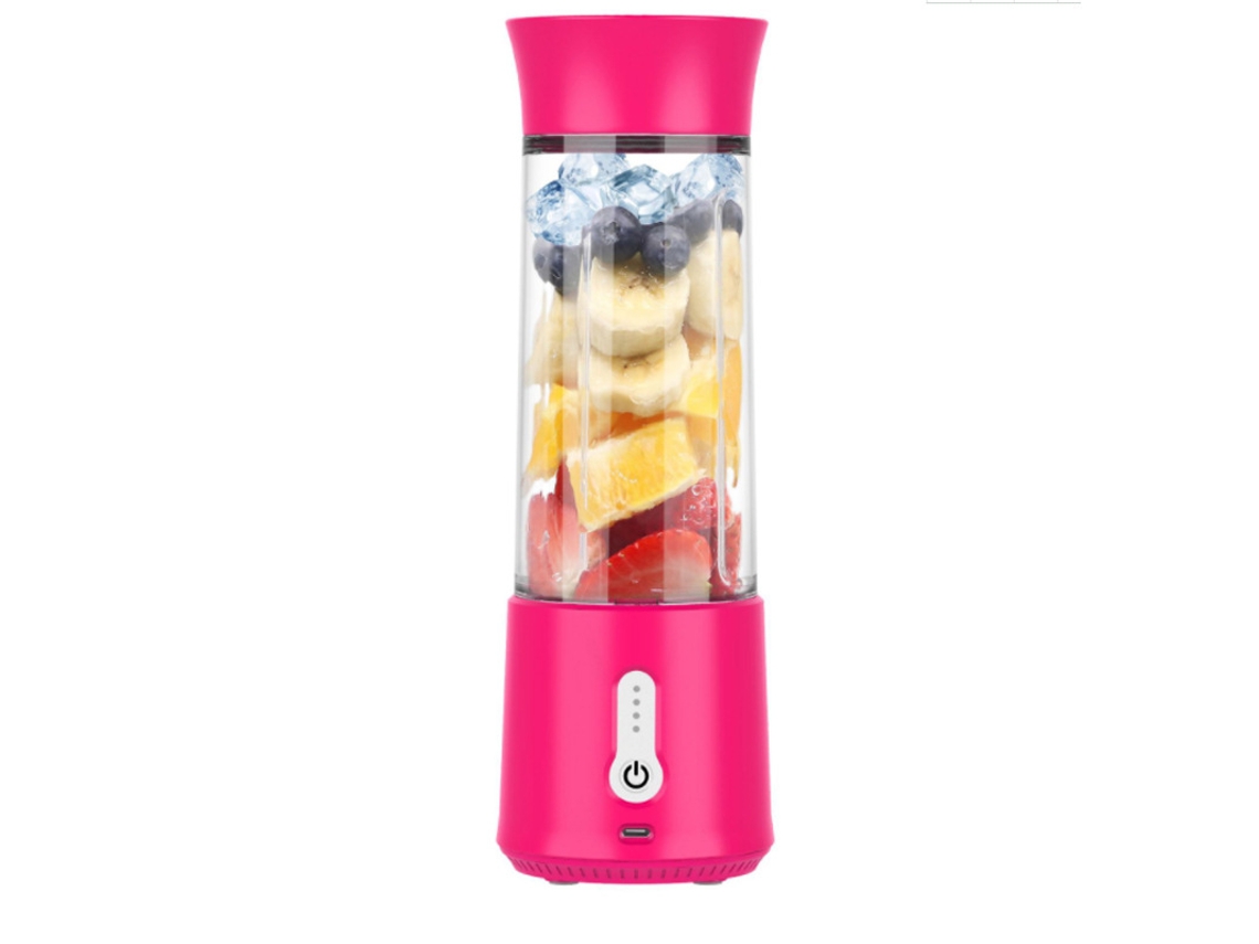 Exprimidor eléctrico de frutas y verduras, mini exprimidor doméstico Mdug (rojo y rosa)