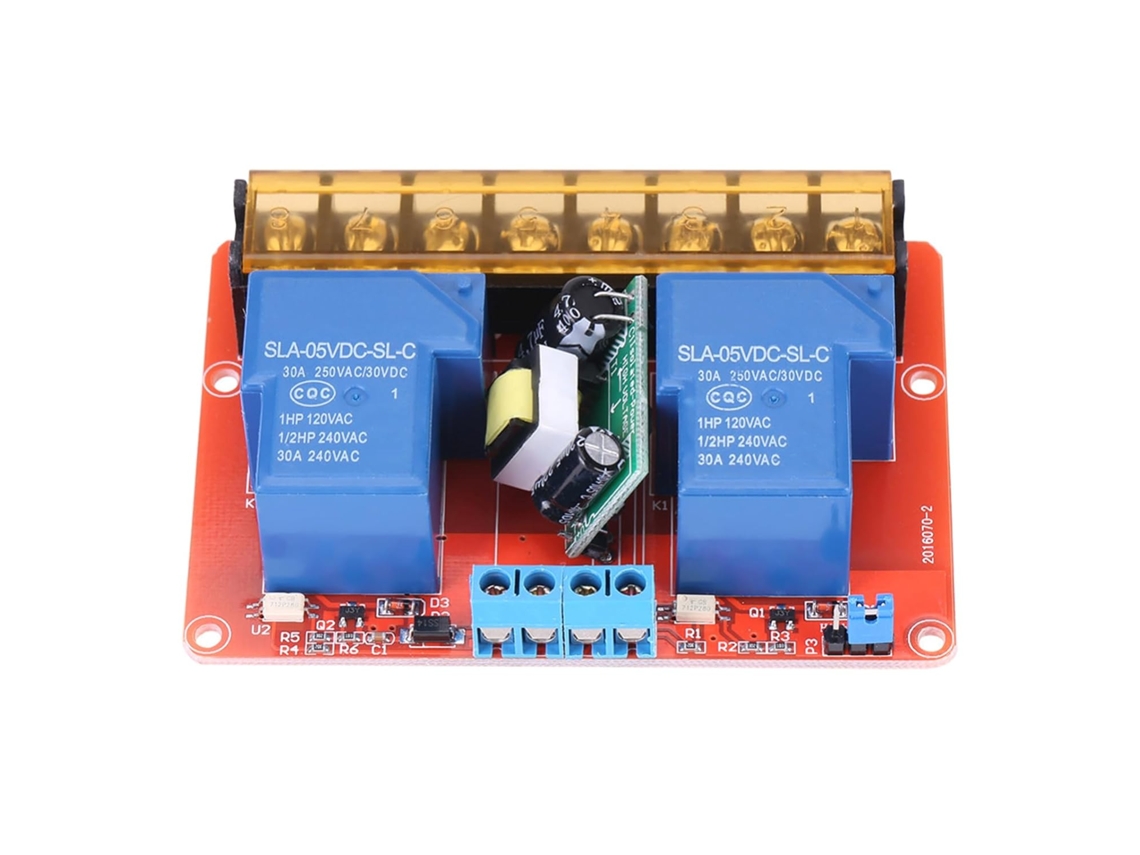 Módulo De Relé Modular De 2 Canales Y 30 Amperios Con Aislamiento Para Un Control De Disparo Seguro.