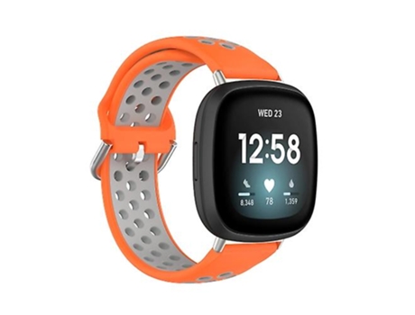 Correa Smartwatch Para Fitbit Versa 3 Naranja-Gris VENISYMLIS