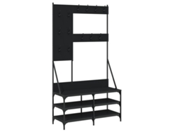 Maison Exclusive - Perchero Con Zapatero Negro 100x40x184 Cm