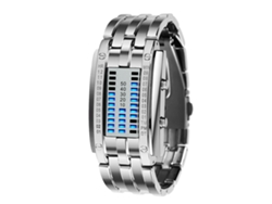 Reloj Digital Led Binario Para Hombre Con Retroiluminación Azul, Resistente Al Agua Hasta 50 M.
