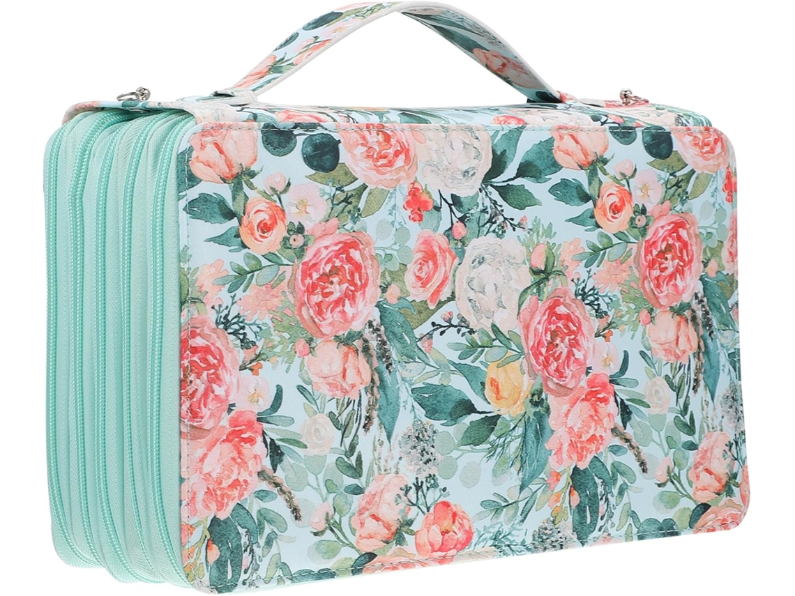Estuche Para Lápices Multicapa De 300 Compartimentos, Gran Capacidad, Verde/rosa