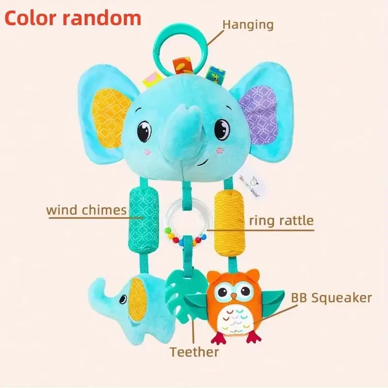 Chocalho de Berço para Bebê, Brinquedo Espiral de Desenho Animado com Animais. MDUG (elefante)