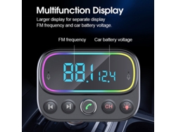 Modulador FM Asistente de voz Reproductor de MP3 para automóvil Receptor de audio auxiliar 2 micrófonos Bluetooth para automóvil 5.0 Transmisor FM manos libres (negro) ENZONS