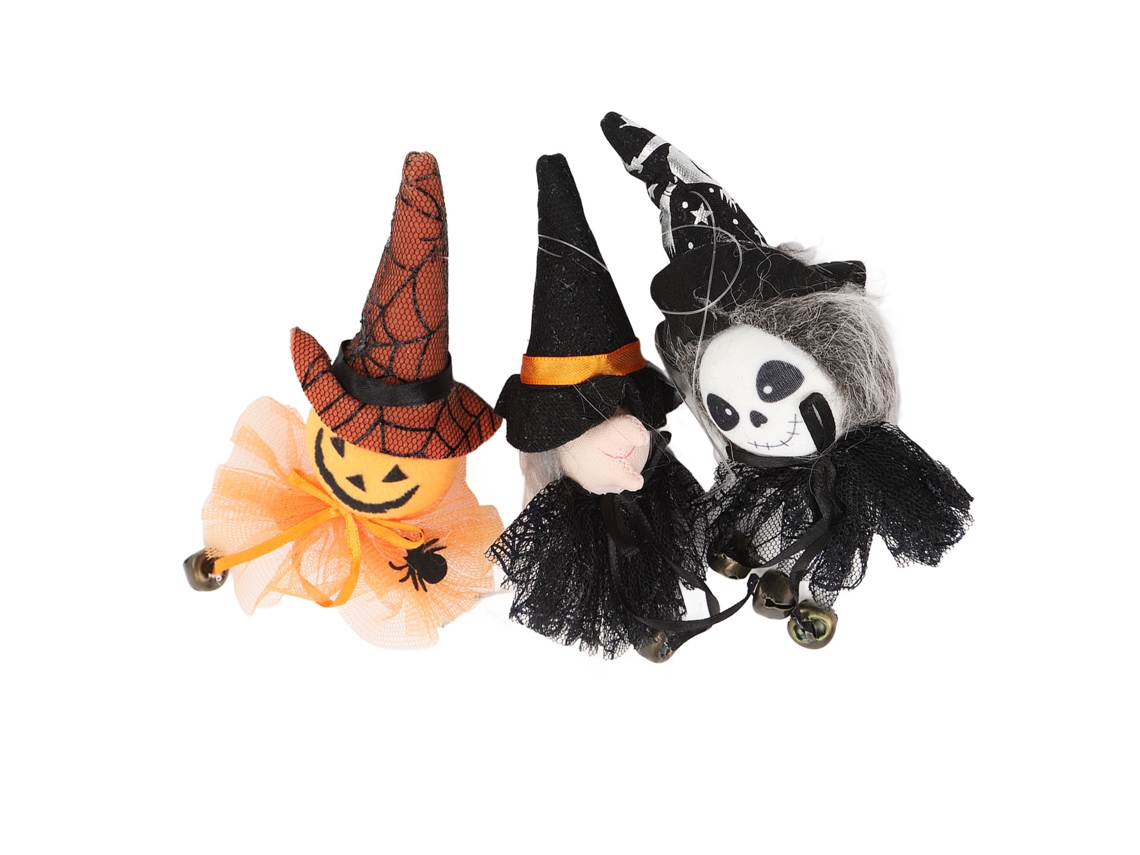 3 Piezas De Campanas Colgantes Decorativas De Bruja, Fantasma Y Calabaza De Fieltro Para Fiestas Navideñas.