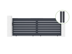 Pack Puerta corredera CASANOOV Vogel - Gris - Aluminio - 400 cm x 140 cm + 2 postes 20x20cm Alt.166cm