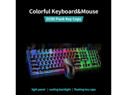 Combo De Teclado Con Retroiluminación De 104 Teclas Cableado D290 Y Ratón Para Portátil/pc