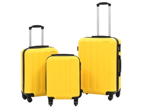 MAISON EXCLUSIVE Juego de maletas rígidas con ruedas trolley amarillo ABS