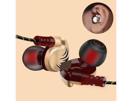 V11 Sport Wired Super Bass 3.5Mm Crack Auriculares Auriculares [Oro]